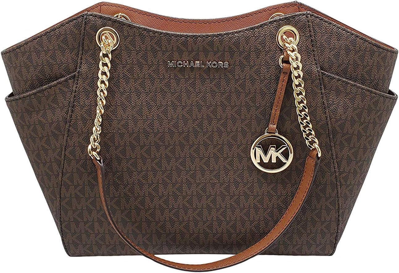 Michael Kors Jet Set Travel, White, Brown/Signature, L