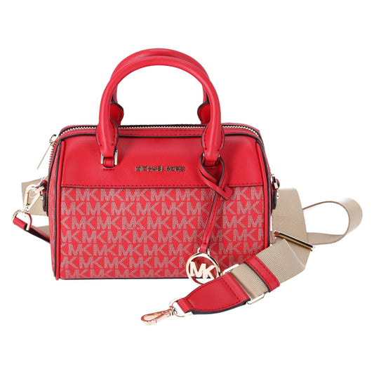 Michael Kors Jet Set Travel XS MINI EXTRA SMALL Duffle Bag Crossbody Bright Red MK Signature, Bright Red, XS, Crossbody