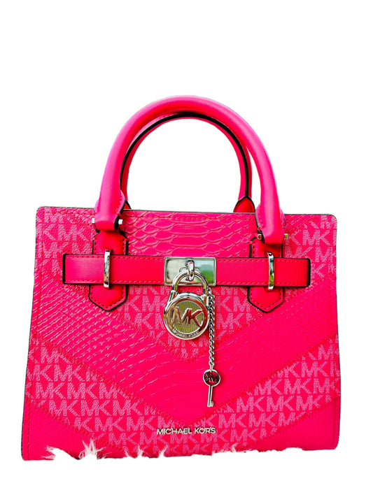 Michael Kors Hamilton Small Satchel, Electric Pink Multi, Small