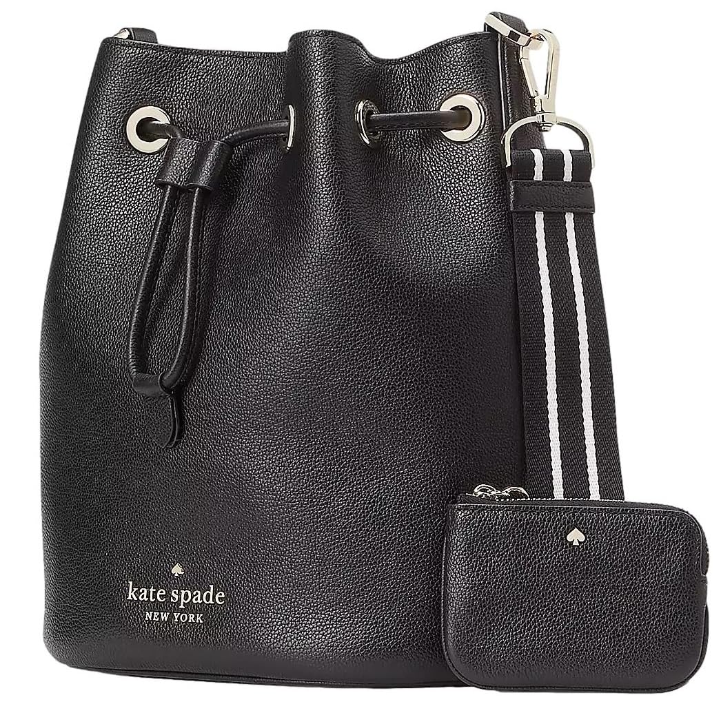 Kate Spade New York Women's Rosie Pebbled Leather Large Bucket Bag, Black