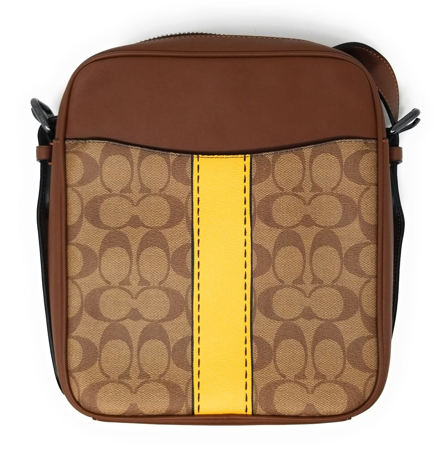 COACH Men's Hudson Crossbody 21 Bag in Signature Canvas, Trompe L'oeil Print - Khaki Multi