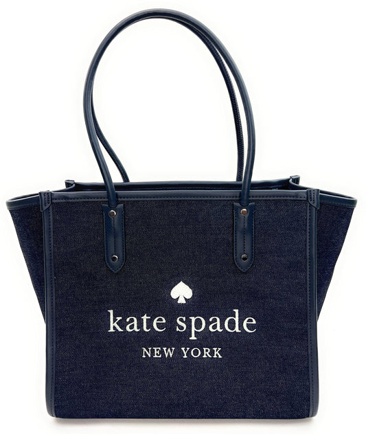 Kate Spade New York Denim Fabric Tote (Blue Multi), Blue Multi