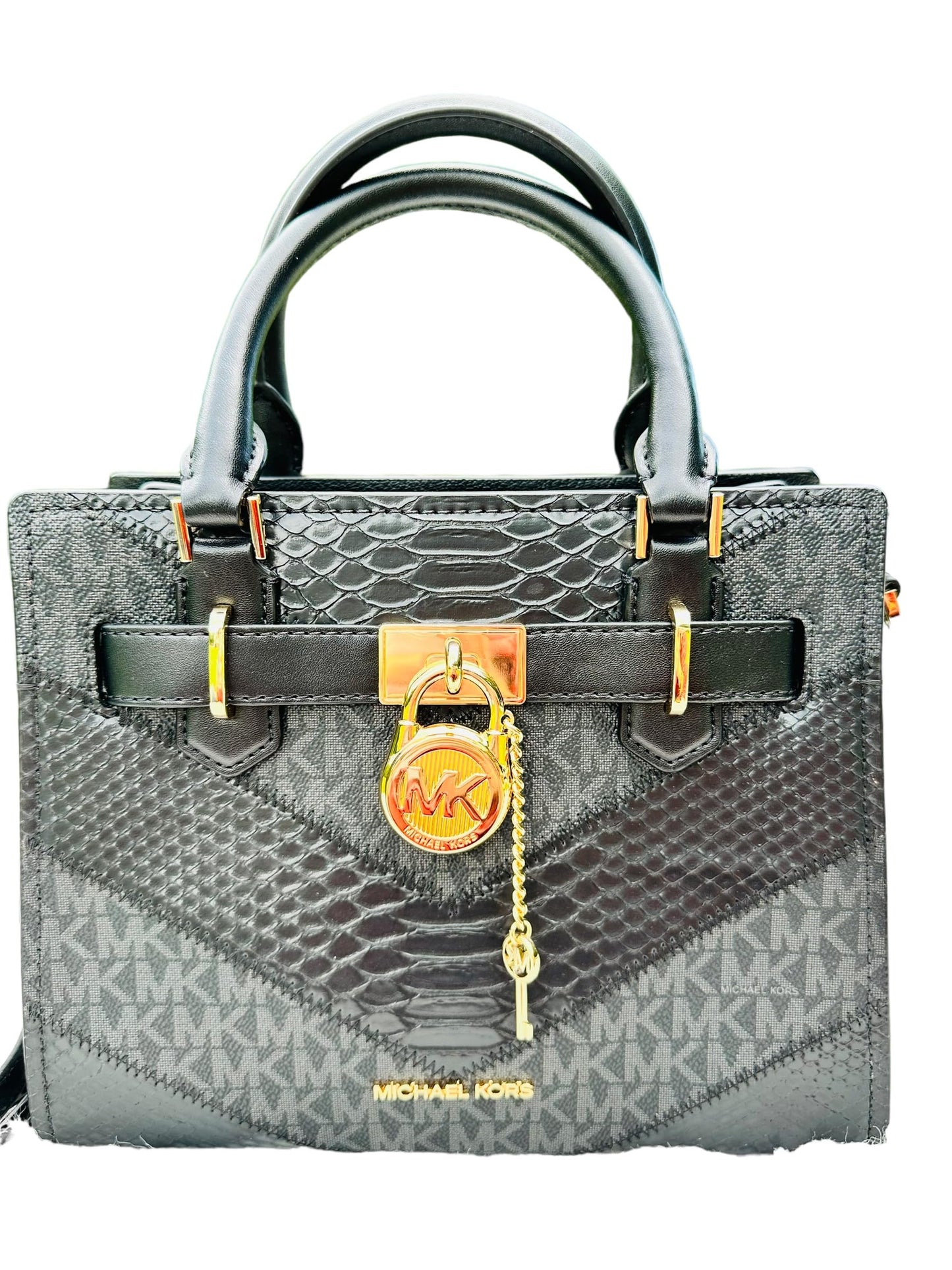 Michael Kors Hamilton Small Satchel, Black Multi, Small