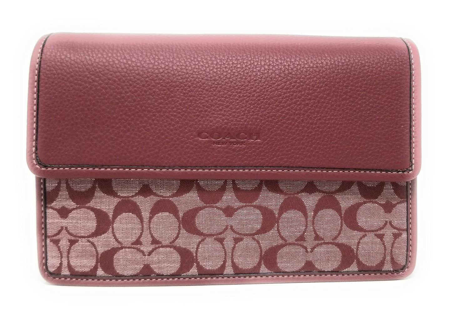 COACH Men's Turner Flap Crossbody in Signature Chambray, Wine