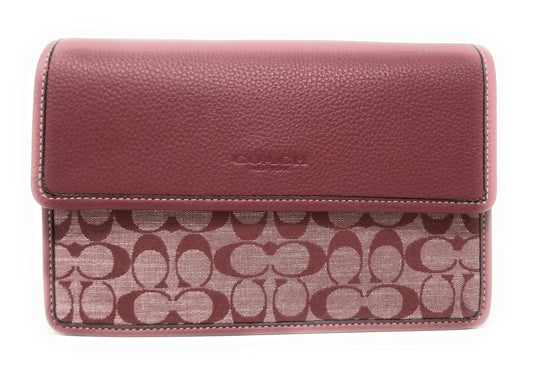 COACH Men's Turner Flap Crossbody in Signature Chambray, Wine